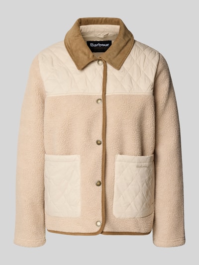 Barbour Regular Fit Fleecejacke mit Teddyfell Besatz Modell 'LAUREL' Beige 2