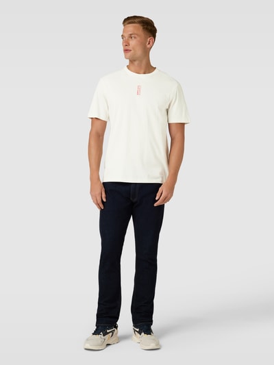 HUGO T-Shirt mit Label-Stitching Modell 'Danden' Offwhite 1