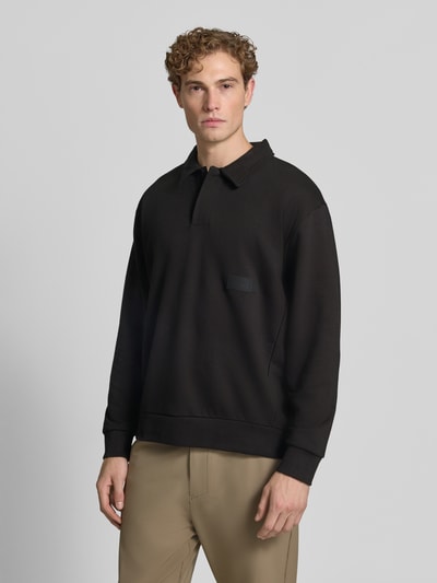 BOSS Green Relaxed Fit Sweatshirt aus Baumwoll-Mix Modell 'SW_Placket Polo' Black 4
