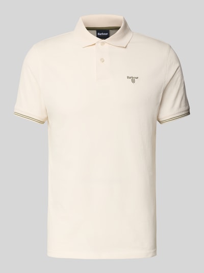 Barbour Tailored Fit Poloshirt aus reiner Baumwolle Offwhite 2