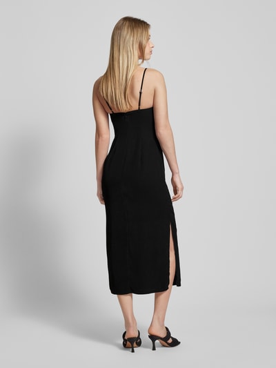 Only Knielange jurk met cut-out, model 'IRIS THALIA LIFE' Zwart - 5