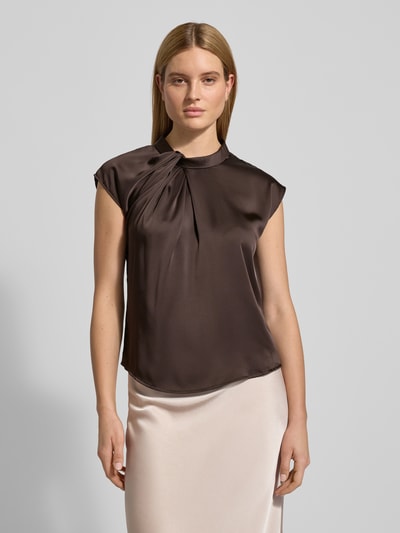 Neo Noir Regular Fit Bluse mit Raffungen Modell 'Fleur' Mittelbraun 4