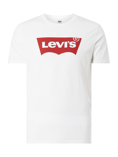 Levi's® T-shirt z bawełny z nadrukiem z logo  Biały 1