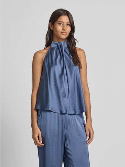 mbyM Blousetop met halter, model 'Zuzela' Rookblauw - 4
