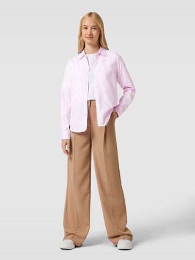 HUGO Bluzka koszulowa ze wzorem w paski model ‘THE ESSENTIAL’ Różowy 1