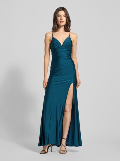 Mascara Sukienka wieczorowa z dekoltem w kształcie serca Petrol 4