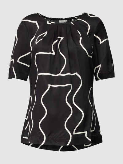 s.Oliver BLACK LABEL Blouseshirt van viscose met all-over motief Zwart - 2