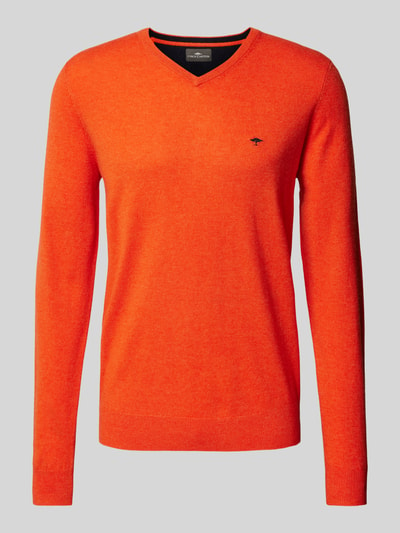 Fynch-Hatton Gebreide pullover met V-hals Oranje - 2