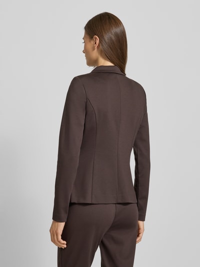 ICHI Slim fit blazer met paspelzakken, model 'KATE' Donkerbruin - 5