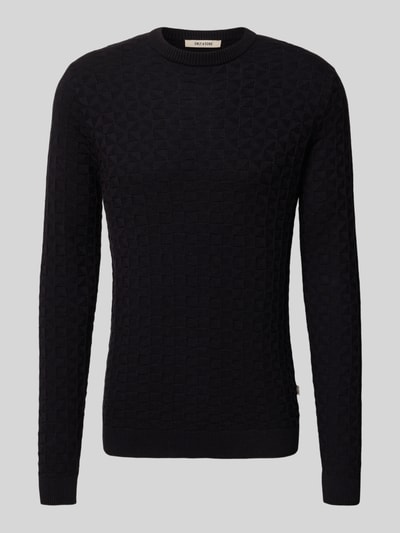 Only & Sons Regular Fit Strickpullover mit Strukturmuster Modell 'KALLE' Black 2