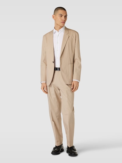 HUGO Stoffen broek met persplooien, model 'Theodor' Beige - 1