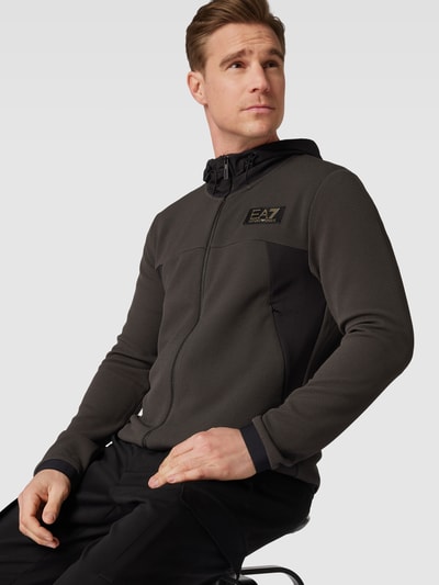 EA7 Emporio Armani Sweatjack met labelpatch Antraciet - 3