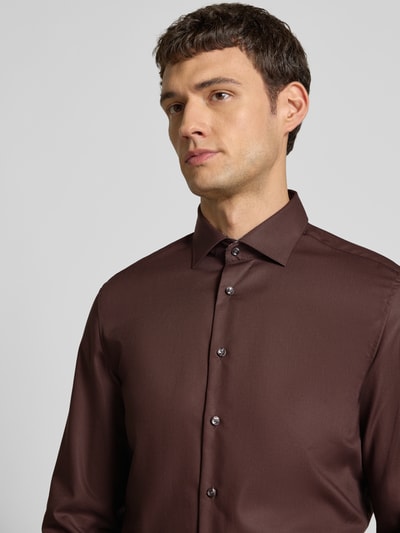 SEIDENSTICKER Slim fit zakelijk overhemd met knoopsluiting Donkerbruin - 3