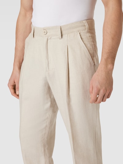 JAKE*S STUDIO MEN Regular Fit Stoffhose mit Bundfalten Sand 3