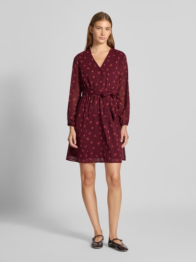Only Tailliertes Freizeitkleid mit Ballonärmeln Modell 'CERA' Bordeaux 1
