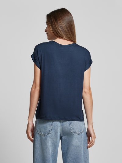 Vila T-shirt met vaste mouwomslagen, model 'VIELLETTE' Marineblauw - 5