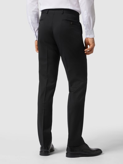 Carl Gross Straight fit pantalon van scheerwol, model 'STEVE' Zwart - 5