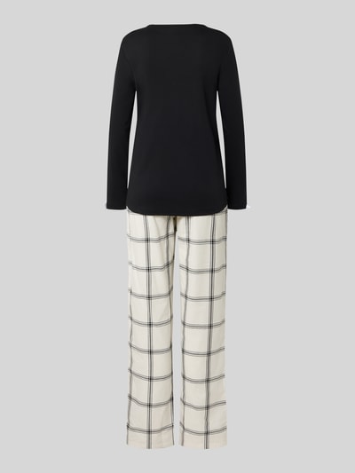 LOUIS & LOUISA Pyjama met stitching, model 'Wohlfühl-Momente' Zwart - 3