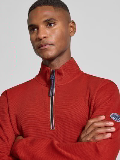 Lerros Sweatshirt met opstaande kraag, model 'SELANIK' Rood - 3