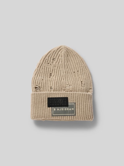 MM6 Maison Margiela Beanie in Strick-Optik Ecru 1