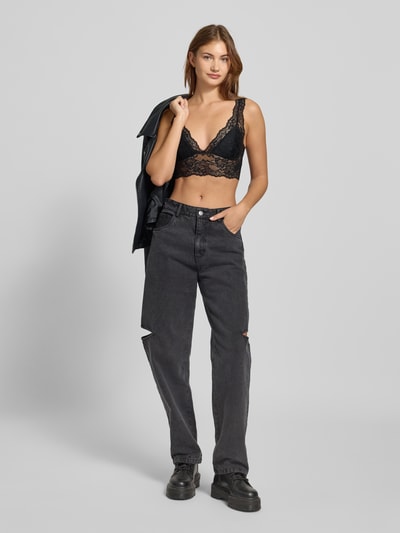 Pieces Bustier van kant, model 'Lina' Zwart - 1