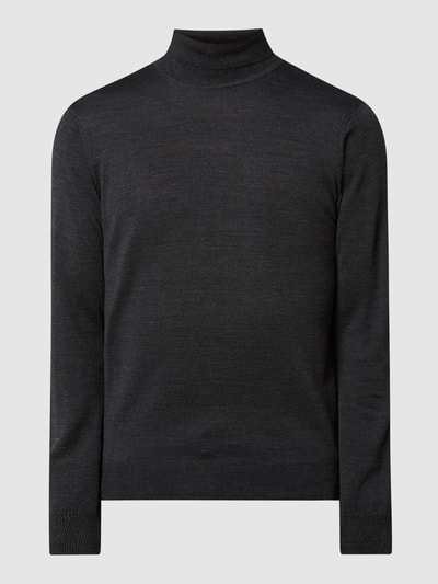 Casual Friday Gebreide pullover met labeldetail Donkergrijs - 2