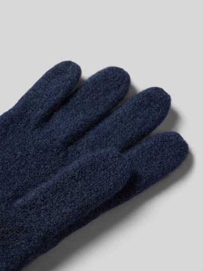 Roeckl Walkhandschuhe aus Schurwolle mit Wappen Emblem Dunkelblau 3