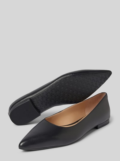 Lauren Ralph Lauren Lederballerinas mit Blockabsatz Modell 'LONDYN' Black 4