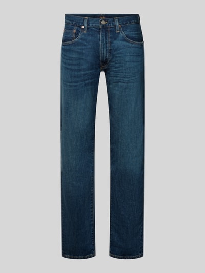 Polo Ralph Lauren Slim Fit Jeans mit Used Waschung Dunkelblau 1