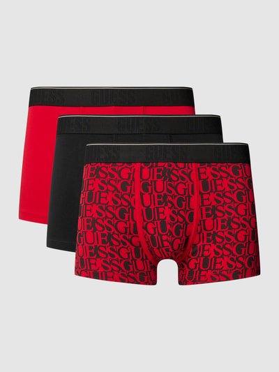 GUESS Trunks mit elastischem Logo-Bund im 3er-Pack Modell 'JOE' Rot 1