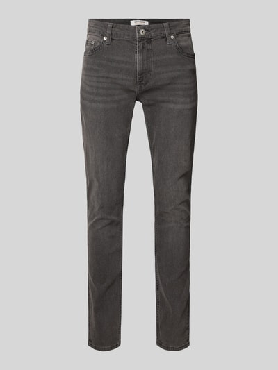 Produktfoto, Slim Fit Jeans aus Baumwoll-Mix mit Viskose-Anteil Modell 'LOOM' von Only & Sons in grauer Denim-Optik, 5-Pocket-Design, Twill-Struktur