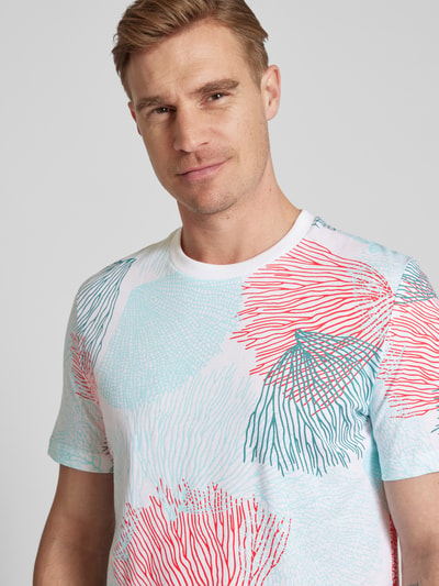 s.Oliver RED LABEL T-shirt met all-over print, model 'Big Coral' Wit - 3