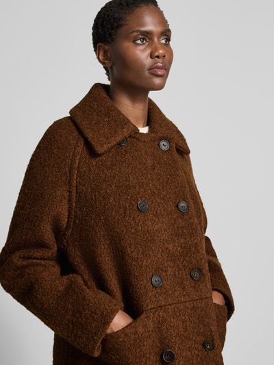 Lanius Wollmantel in Bouclé-Optik Cognac 3