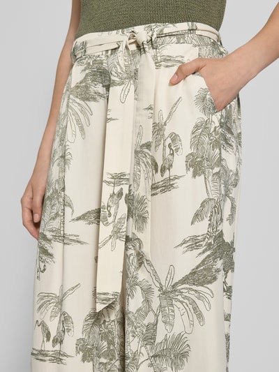 More & More Stoffhose aus Viskose mit Bindegürtel Oliv 3