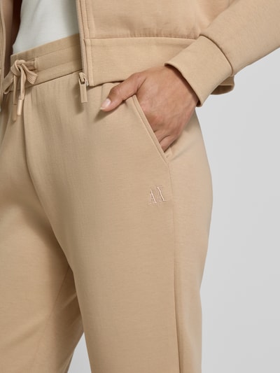 ARMANI EXCHANGE Slim fit sweatpants van katoenmix met tunnelkoord Camel - 3