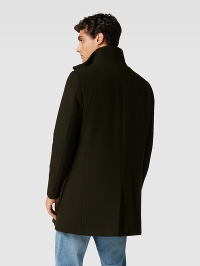 Matinique Lange jas in gemêleerde look, model 'Harvey' Olijfgroen - 5