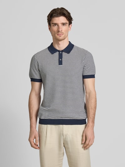Christian Berg Men Poloshirt mit kurzer Knopfleiste Marine 4