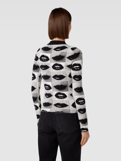 HUGO Longsleeve mit Allover-Motiv-Print Modell 'Slipsya' Weiss 5