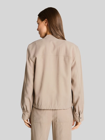 Tom Tailor relaxed fit blouson met tunnelkoord Taupe - 5