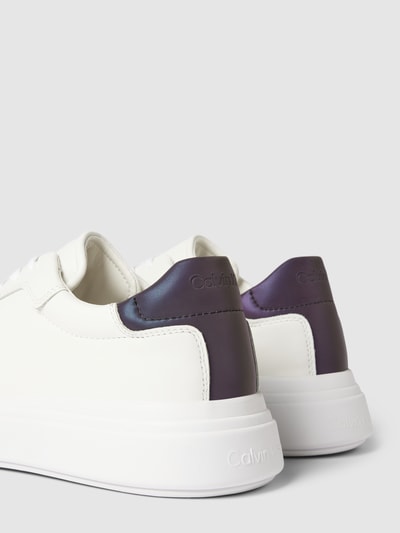 CK Calvin Klein Sneaker van leer met contrastgarnering Wit - 2