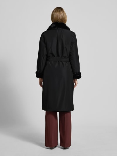 PETITE M. Wendemantel mit Umlegekragen und Bindegürtel Black 5
