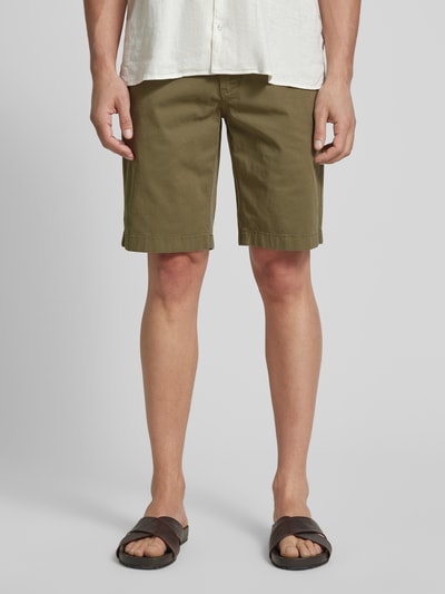 Marc O'Polo Regular Fit Bermudas aus Twill-Baumwoll-Mix Modell 'RESO JOGGER' Oliv 4