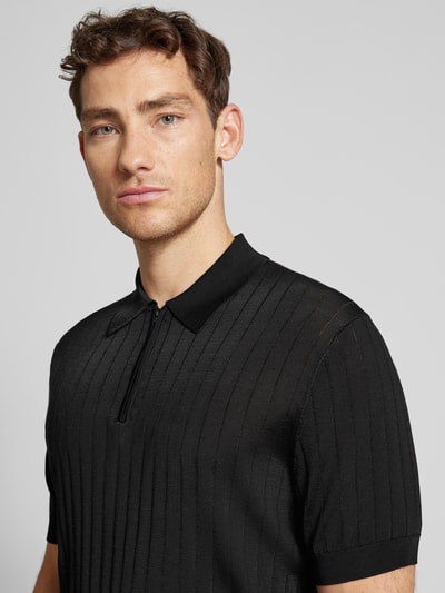 Mango Poloshirt mit Streifenmuster Black 3