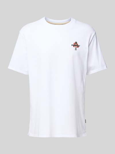POMPEII BRAND T-Shirt mit Label-Print Weiss 2