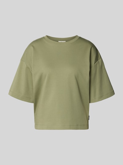 Produktfoto, Oversized T-Shirt aus reiner Baumwolle van s.Oliver RED LABEL in effen kleuren, korte mouw, jersey, ronde hals, logo-applicatie