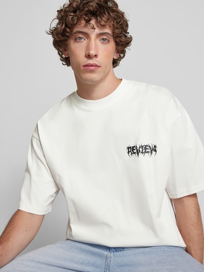 REVIEW Oversized T-shirt met labelprint Offwhite - 3