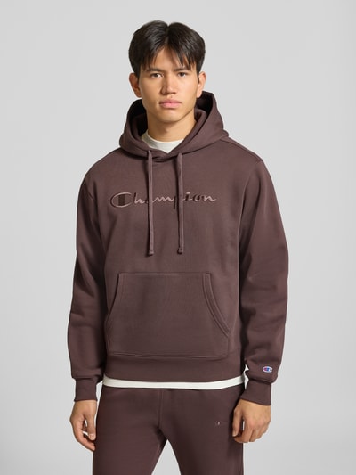 Champion Relaxed Fit Hoodie aus Baumwoll-Mix mit Label-Stitching Schoko 4