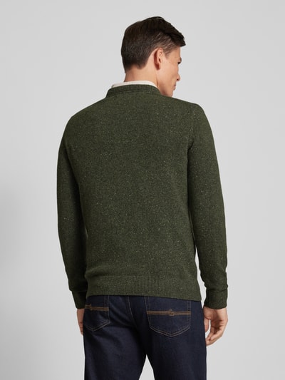 Barbour Strickpullover mit Label-Stitching Modell 'Tisbury' Dunkelgruen 5