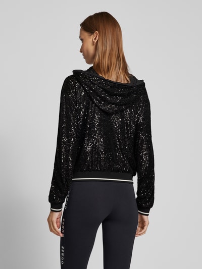 Guess Activewear Bluza rozpinana z cekinowym obszyciem model ‘MINI SEQUINS’ Czarny 5