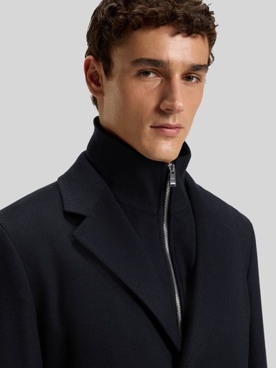 BOSS Regular Fit Mantel aus Woll-Mix Marine 3